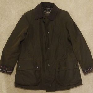 Barbour Acorn Waxed Cotton Jacket Olive size 10